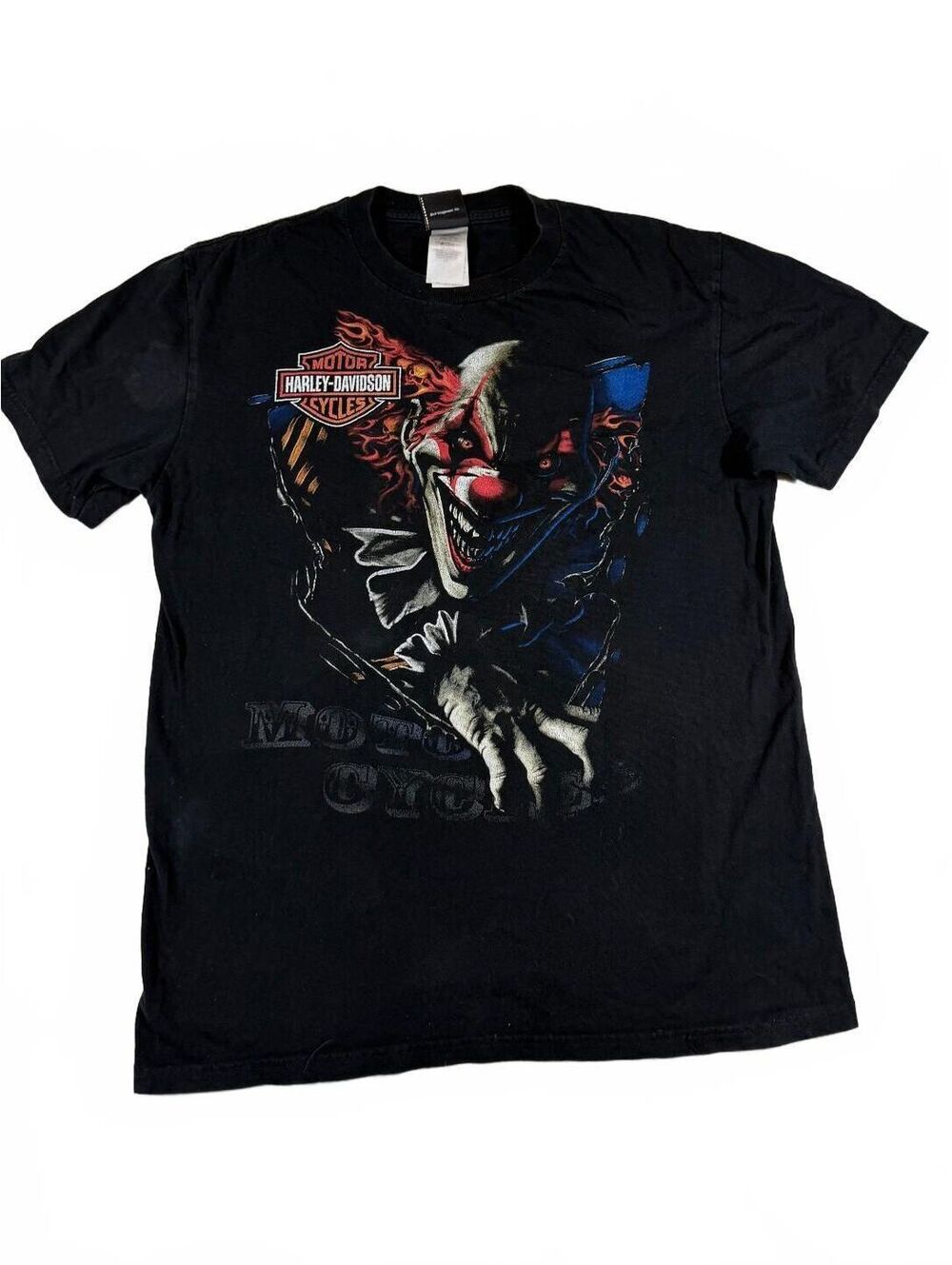 Harley Davidson Black Clown Graphic Tee Measures Size L